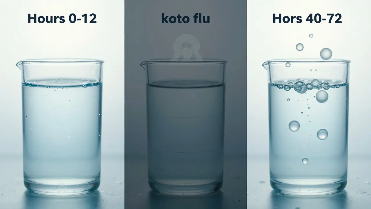 Časová osa adaptace těla na ketózu po 72 hodinách