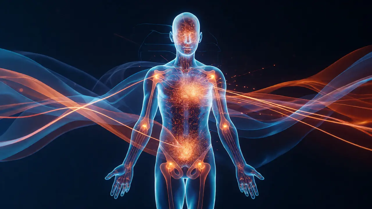 Konceptuální vizualizace metabolismu a energetických toků v těle